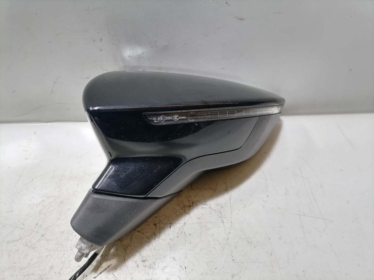 Seat Leon 5F original Au&szlig;enspiegel links elektrisch verstellbar LY9T Mythosschwarz Bj.2015